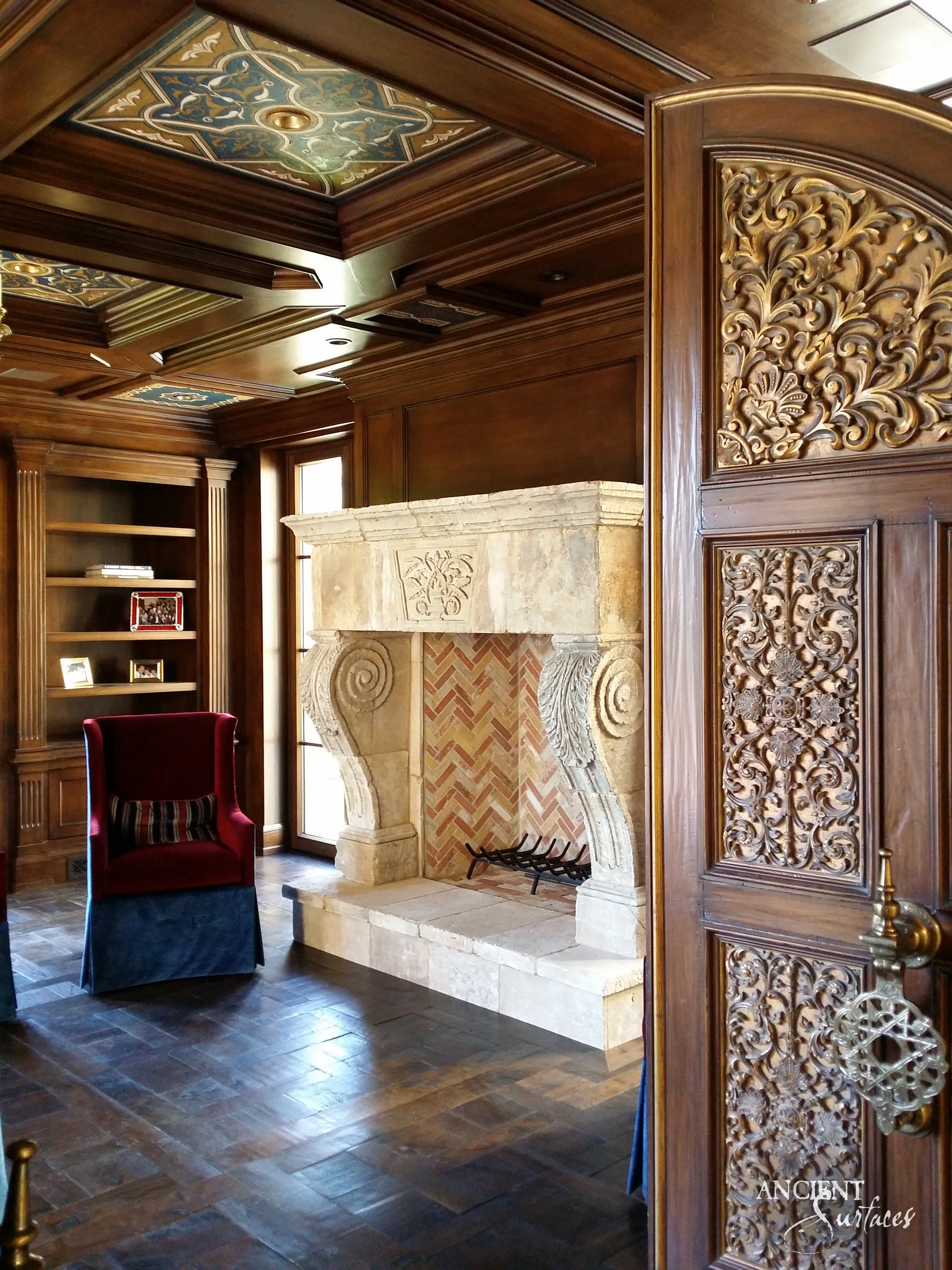 Limestone-Fireplace-Reclaimed-Stone-Mantles-Ancient-Surfaces-Vintage-Cheminee-Elegant-Home-Decor-Ideas-