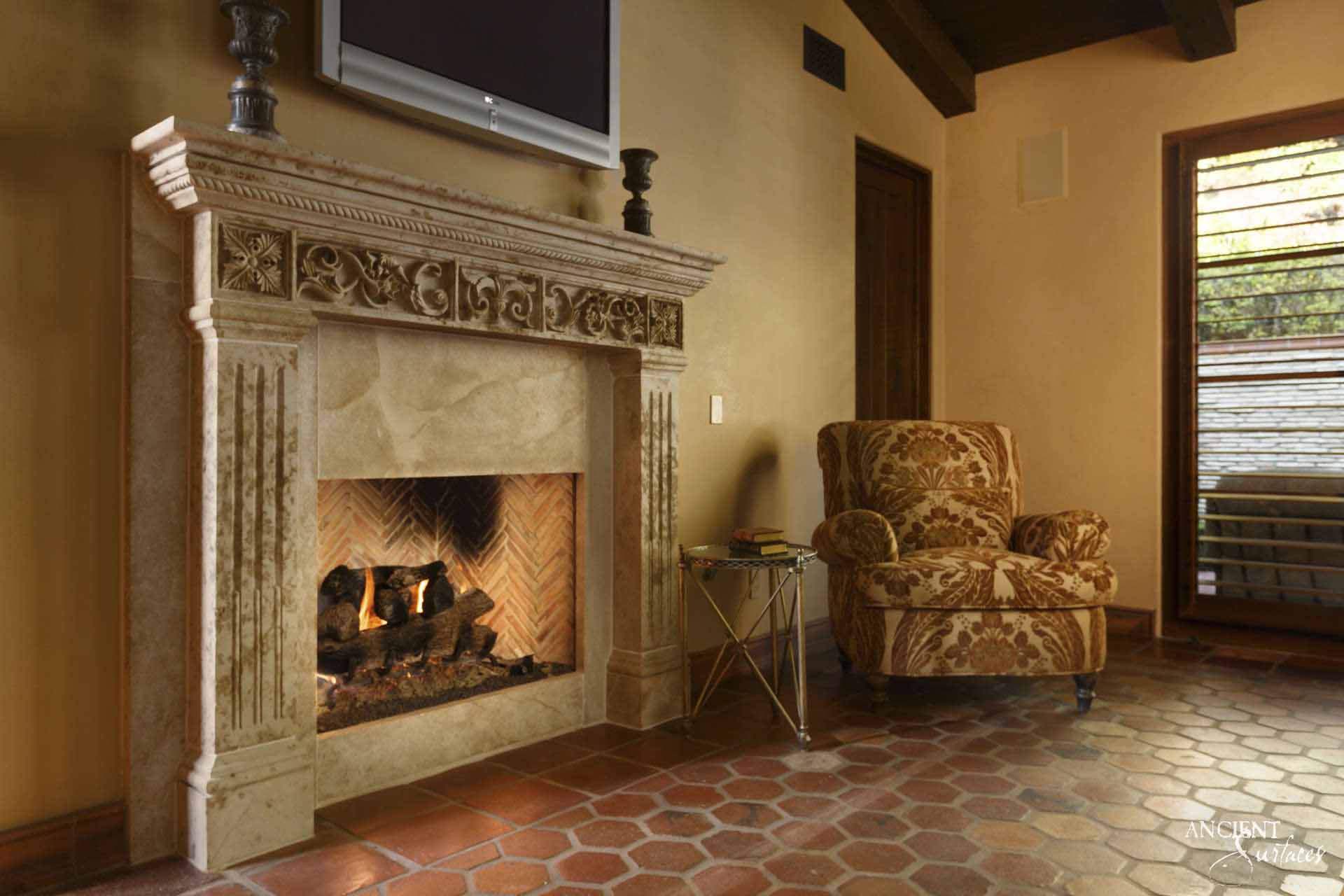 Limestone-Fireplace-Reclaimed-Stone-Mantles-Ancient-Surfaces-Vintage-Cheminee-Elegant-Home-Decor-Ideas-