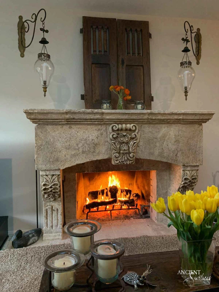 Limestone-Fireplace-Reclaimed-Stone-Mantles-Ancient-Surfaces-Vintage-Cheminee-Elegant-Home-Decor-Ideas-